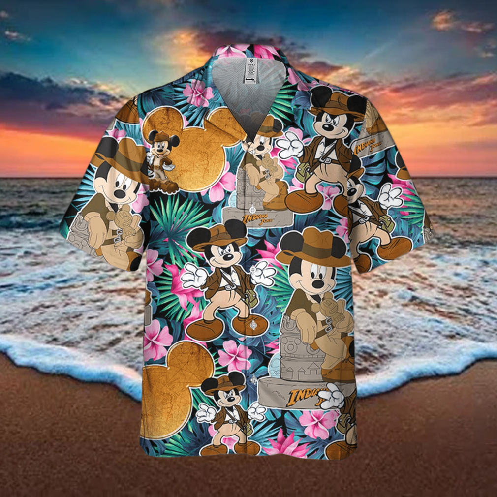Disney Mickey Summer Tropical Floral Indiana Jones Disney Hawaiian Shirt Disney Mickey Summer Tropical Floral Indiana Jones Disney Hawaiian Shirt