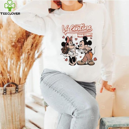 Disney Mouse Mickey and Minnie couple Valentine on main street hoodie, sweater, longsleeve, shirt v-neck, t-shirt