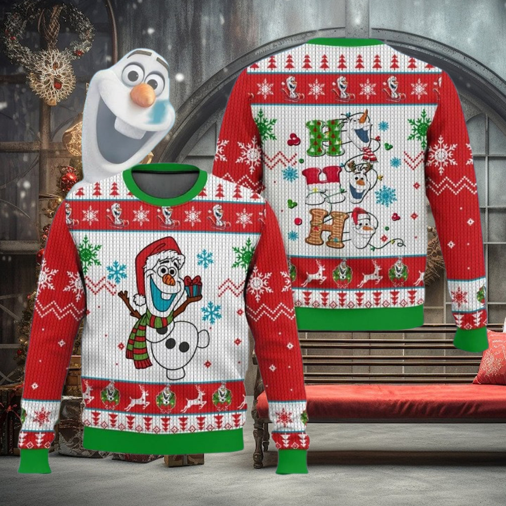 Disney Olaf Ugly Sweater, Frozen Movie Characters Holiday Sweater Disney Olaf Ugly Sweater, Frozen Movie Characters Holiday Sweater