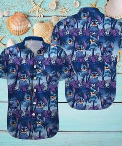 Disney Stitch Hawaiian Shirt Palm Trees Pattern