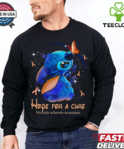 Disney Stitch With Butterfly Hope For A Cure Multiple Sclerosis Awareness T Shirt