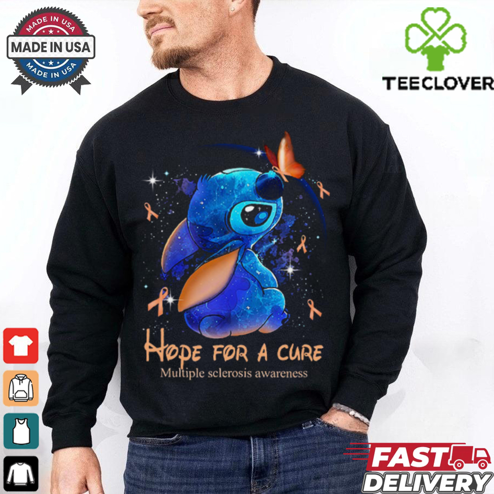 Disney Stitch With Butterfly Hope For A Cure Multiple Sclerosis Awareness T Shirt Disney Stitch With Butterfly Hope For A Cure Multiple Sclerosis Awareness T Shirt