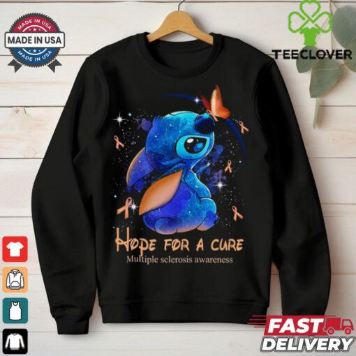 Disney Stitch With Butterfly Hope For A Cure Multiple Sclerosis Awareness T Shirt