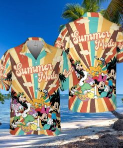 Disney Summer Retro Hawaiian Shirt Mickey And Friends Family Vacation Button Tee