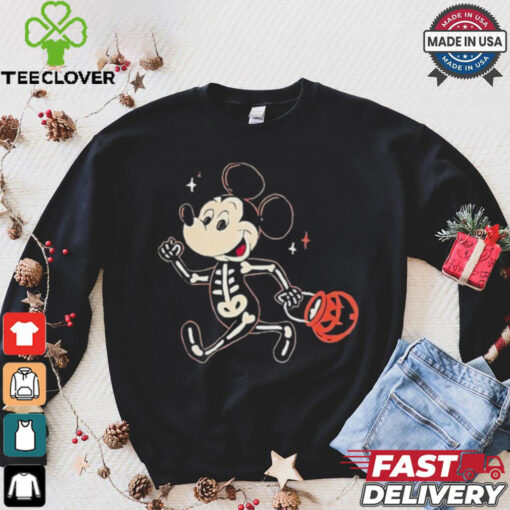 Disney mickey mouse halloween skeleton trick or treat shirt