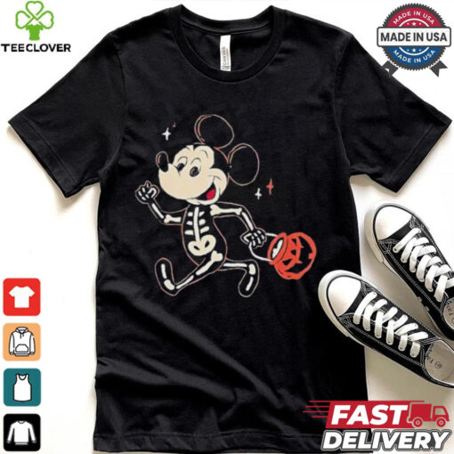 Disney mickey mouse halloween skeleton trick or treat shirt