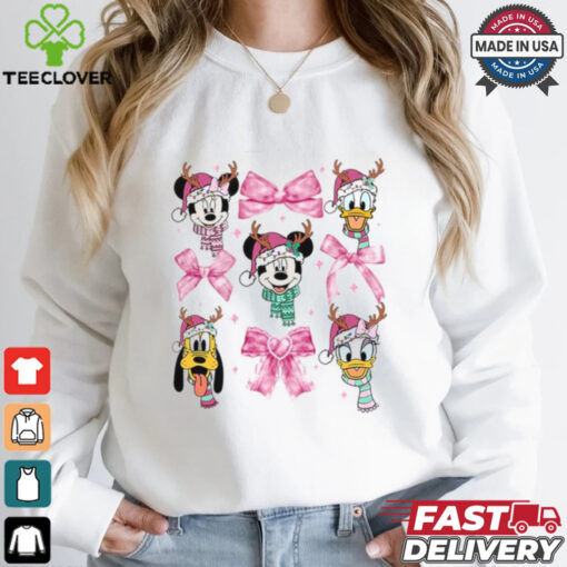 Disneyland Mickey And Friends Coquette Bows Christmas Costume Shirt
