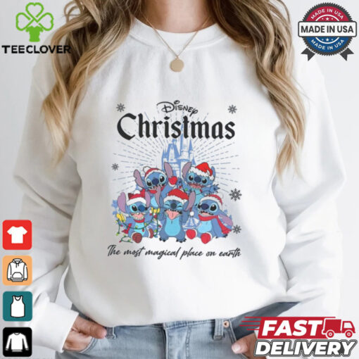 Disneyland The Most Magical Place On Earth Stitch Christmas Shirt