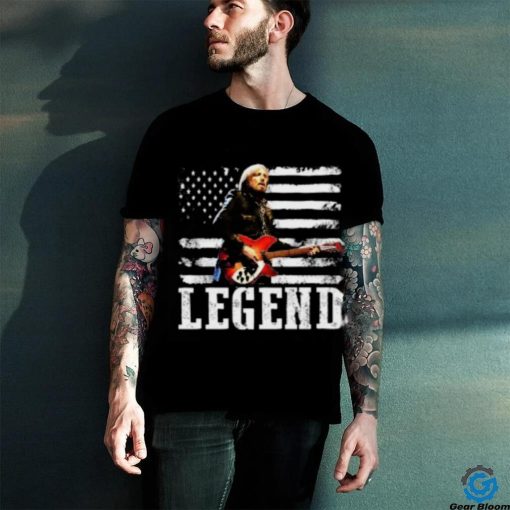 Distressed American Flag Tom Legend Petty Musican Notorious Artist Transparent T shirt