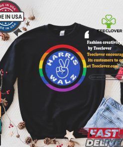Distressed Harris Walz Peace Harris for President LGBTQ T shirt