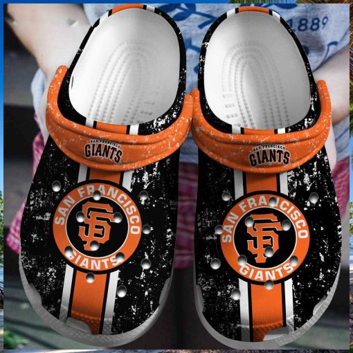 Dive into Baseball Excitement San Francisco Giants BlackOrange Artistry Inspired Clog Footwear