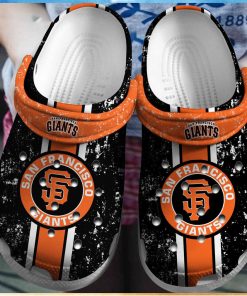 Dive into Baseball Excitement San Francisco Giants BlackOrange Artistry Inspired Clog Footwear