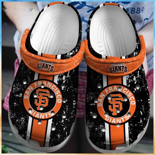 Dive into Baseball Excitement San Francisco Giants BlackOrange Artistry Inspired Clog Footwear