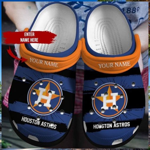 Dive into Baseball Fandom Personalized Houston Astros Artistry Exclusive Clog Design