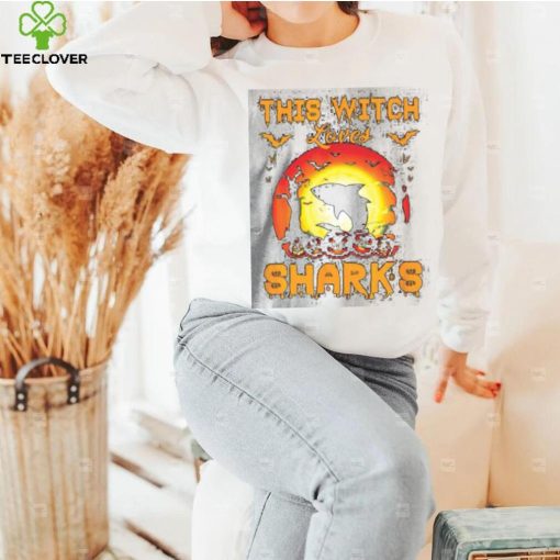 Dive into Enchantment and Adventure with the This Witch Loves Sharks Halloween Shirt