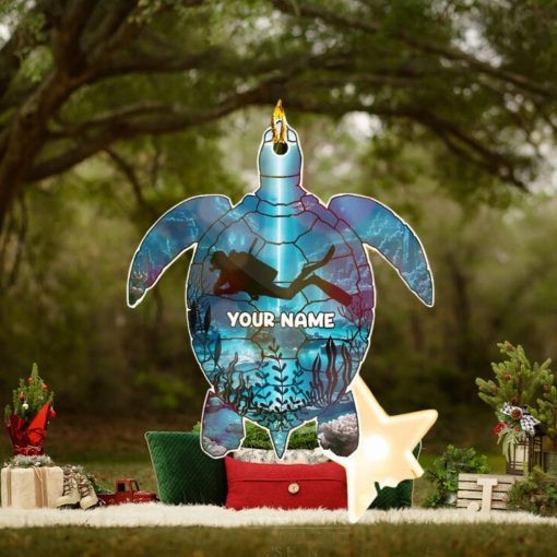 Diver And Turtle Personalized Acrylic Ornament