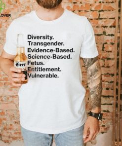 Diversity Transgender Evidence Based Science Based Fetus Entitlement Vulnerable T Shirts