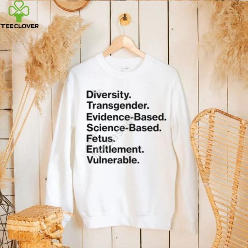 Diversity Transgender Evidence Based Science Based Fetus Entitlement Vulnerable T Shirts