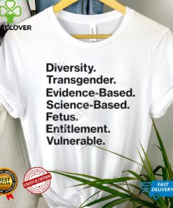 Diversity Transgender Evidence Based Science Based Fetus Entitlement Vulnerable T Shirts