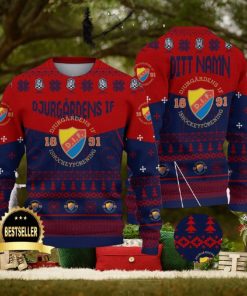 Djurgårdens IF Ugly Christmas Sweater Logo Custom Name Gift Fans 1 Djurgårdens IF Ugly Christmas Sweater Logo Custom Name Gift Fans