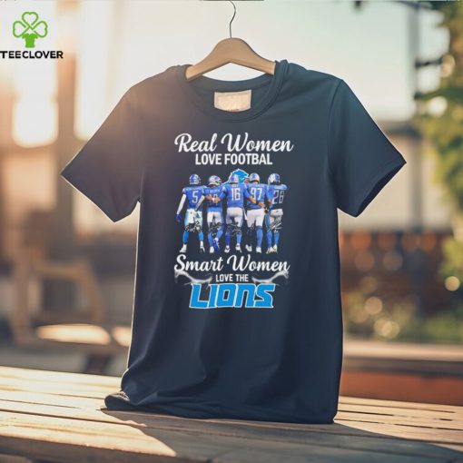 Real Women Love Football Smart Women Love The Detroit Lions 2023 2024 Playoffs Signatures Shirt