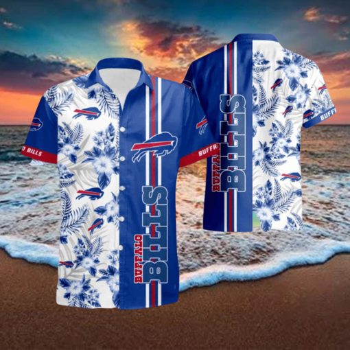 Buffalo Bills Floral With And Blue Summer Hawaiian Shirt