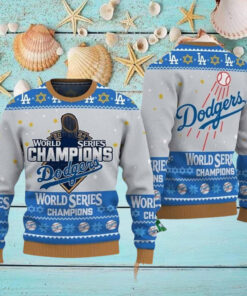 Dodgers 2024 World Series Champions Ugly Christmas Sweater