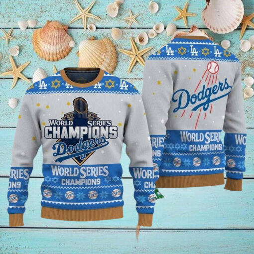 Dodgers 2024 World Series Champions Ugly Christmas Sweater