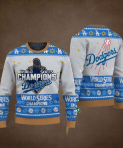 Dodgers 2024 World Series Champions Ugly Christmas Sweater