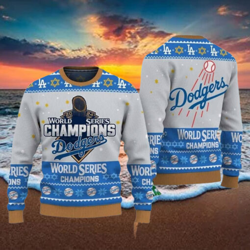 Dodgers 2024 World Series Champions Ugly Christmas Sweater