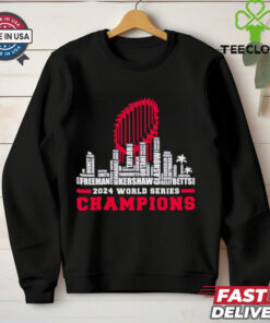 Dodgers 2024 world series champions trophy city skyline shirt