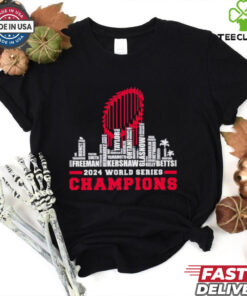 Dodgers 2024 world series champions trophy city skyline shirt