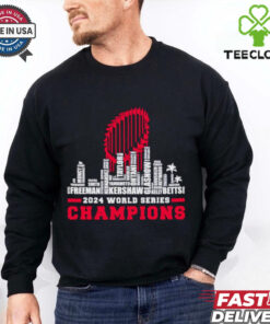 Dodgers 2024 world series champions trophy city skyline shirt