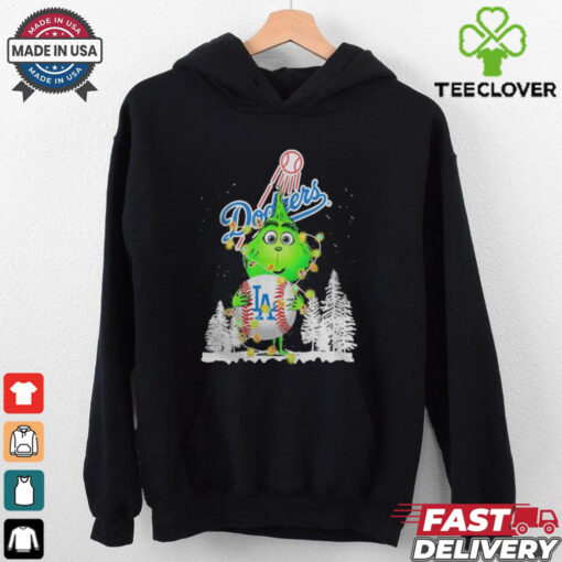 Dodgers Shop The Grinch Hug Los Angeles Dodgers Logo Christmas Shirt