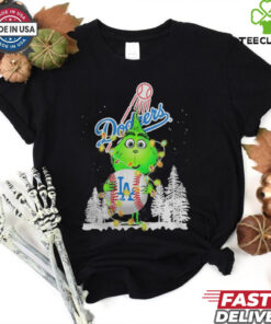 Dodgers Shop The Grinch Hug Los Angeles Dodgers Logo Christmas Shirt