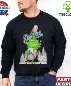 Dodgers Shop The Grinch Hug Los Angeles Dodgers Logo Christmas Shirt