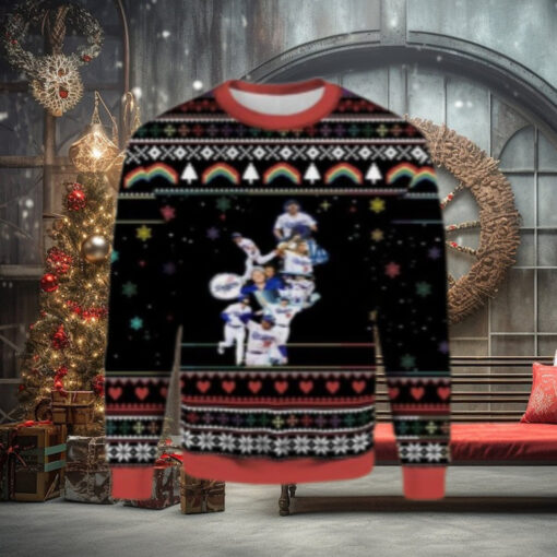 Dodgers Stacked Players Collage Black Ugly Christmas Sweater