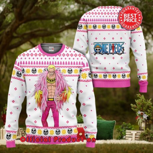 Doflamingo One Piece Anime Pink Ugly Christmas Sweater