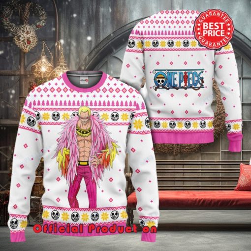 Doflamingo One Piece Anime Pink Ugly Christmas Sweater