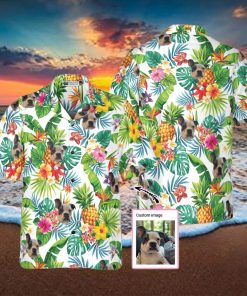 Dog And Tropical Pineapple Custom Men Hawaiian Shirt for Dog Lovers