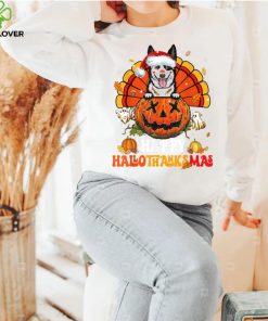 Dog Australian Cattle Hallothanksmas Halloween Thanksgiving T Shirt Copy (2)