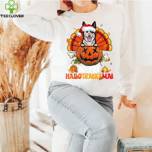 Dog Australian Cattle Hallothanksmas Halloween Thanksgiving T Shirt   Copy (2)