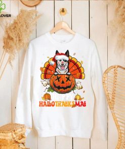 Dog Australian Cattle Hallothanksmas Halloween Thanksgiving T Shirt Copy (2)