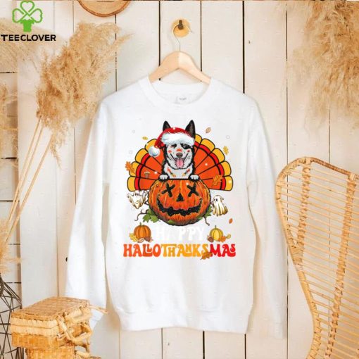 Dog Australian Cattle Hallothanksmas Halloween Thanksgiving T Shirt   Copy (2)