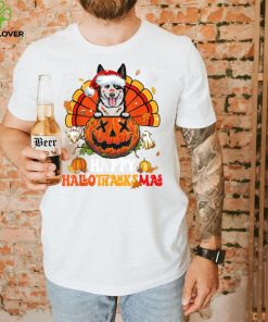 Dog Australian Cattle Hallothanksmas Halloween Thanksgiving T Shirt Copy (2)