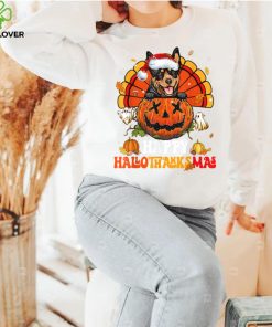 Dog Australian Kelpie Hallothanksmas Halloween Thanksgiving T Shirt Copy (2)