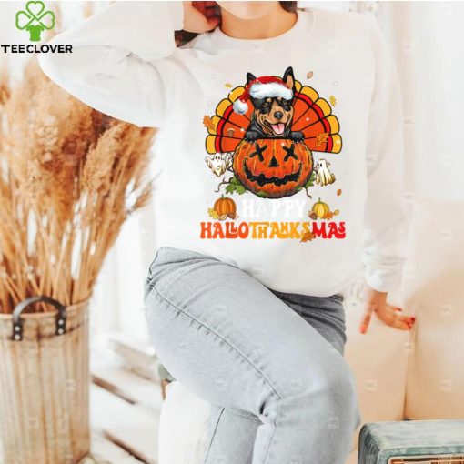 Dog Australian Kelpie Hallothanksmas Halloween Thanksgiving T Shirt   Copy (2)