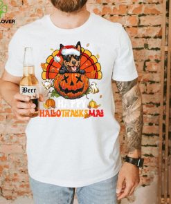 Dog Australian Kelpie Hallothanksmas Halloween Thanksgiving T Shirt Copy (2)