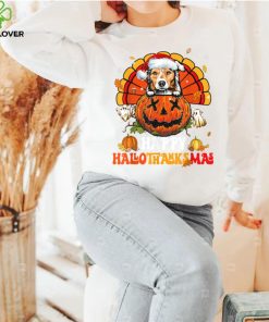 Dog Australian Shepherd Hallothanksmas Halloween T Shirt Copy (2)