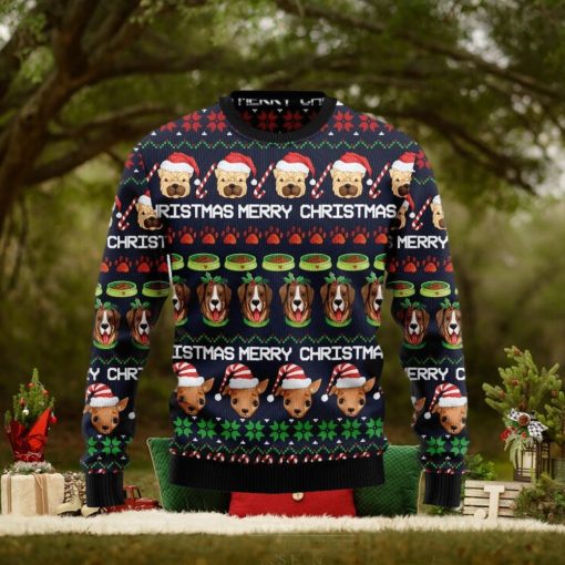 Dog Cute Face Christmas Ugly Sweater